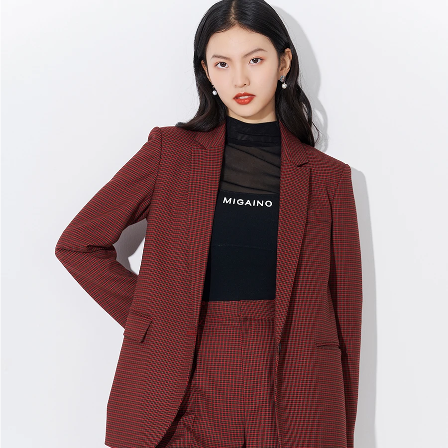 Migaino/曼娅奴时尚复古百搭轻奢显瘦外套