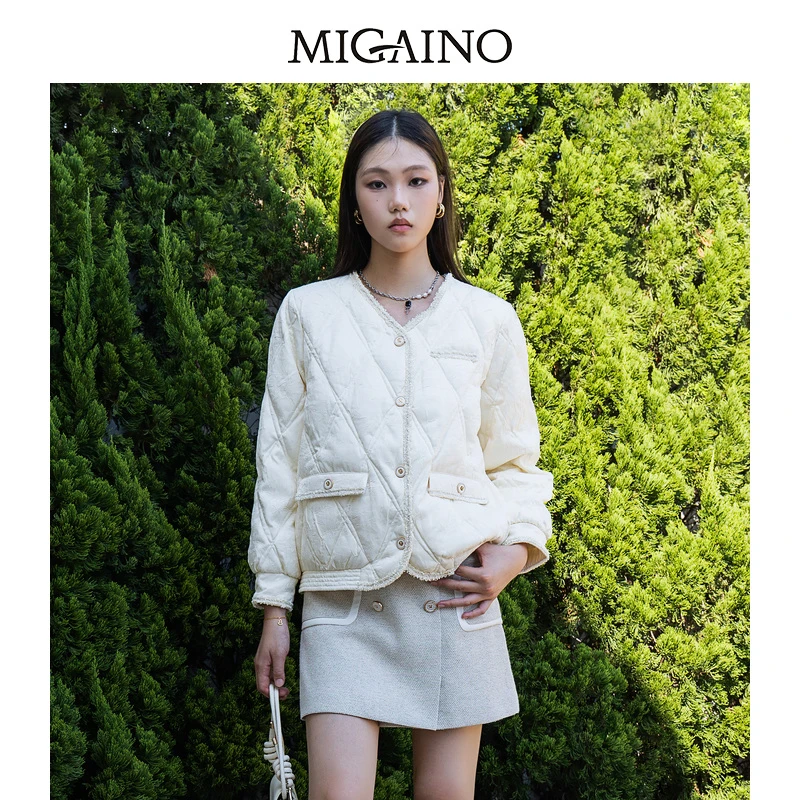 曼娅奴小香风羽绒服女冬气质小个子短款外套