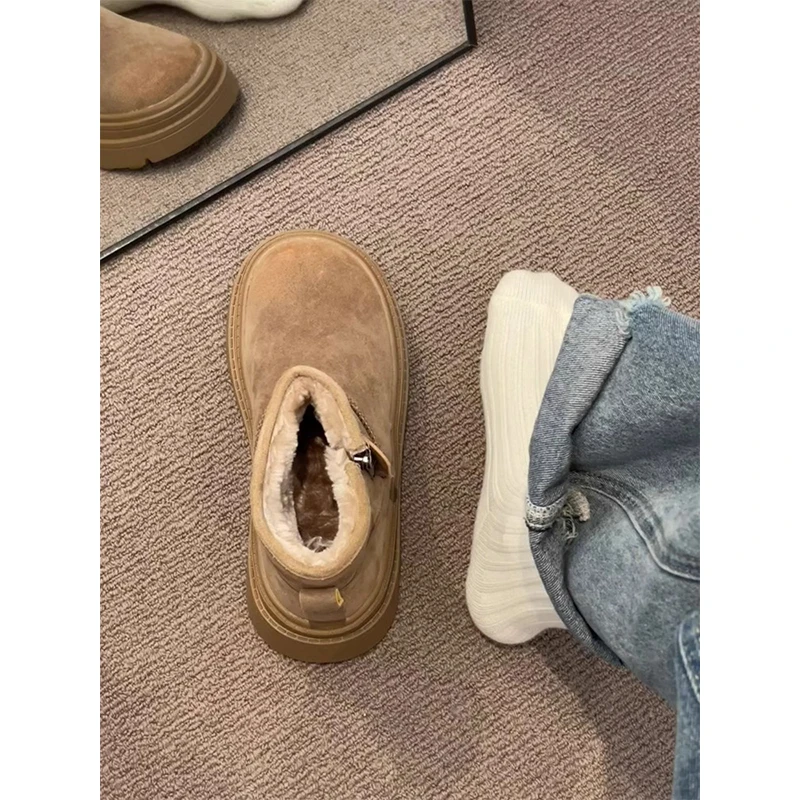 厚底大东北雪地靴女2024冬季新款复古加绒加厚保暖防滑雪地短靴子