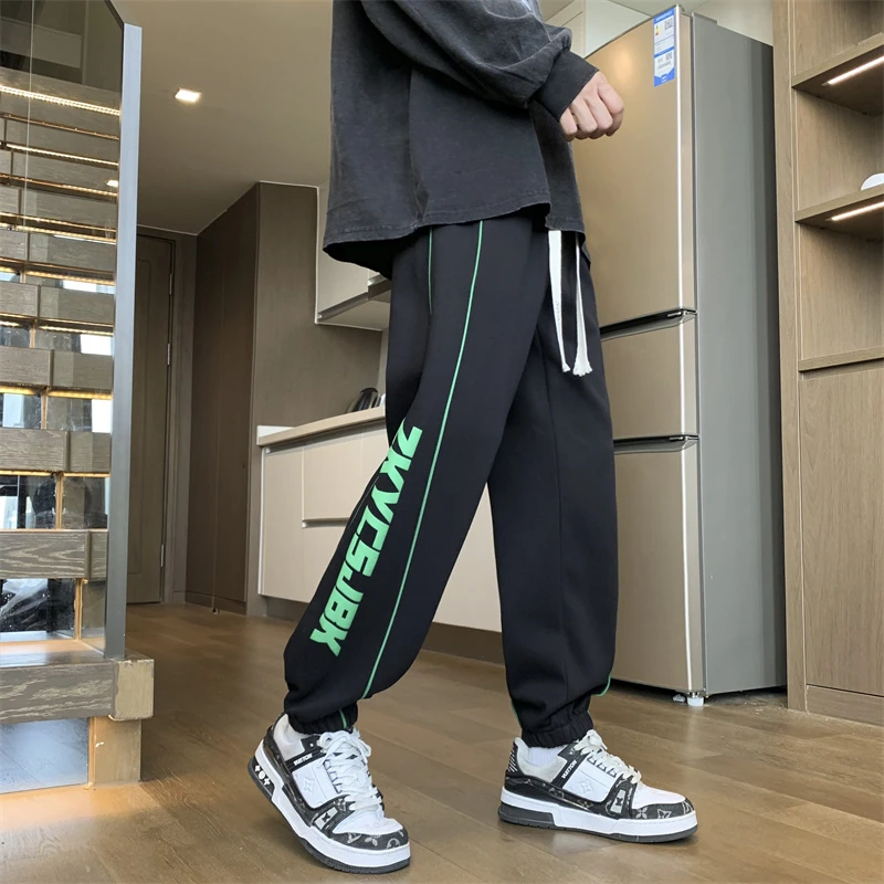 灰色卫裤男款秋季直筒运动裤男生宽松垂感阔腿裤薄款休闲长裤