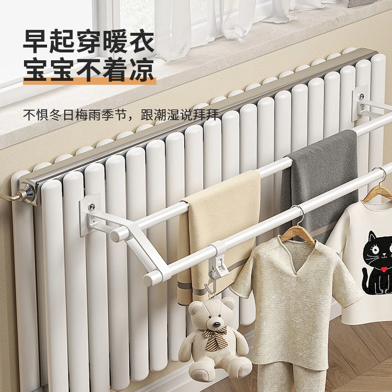 晾晒墙暖挂架烘干晒衣架暖气片上的晾衣架架子置物架挂钩