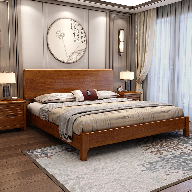 1.8米大床胡桃木床全实木主卧室广东佛山经济型成套美式床实木床