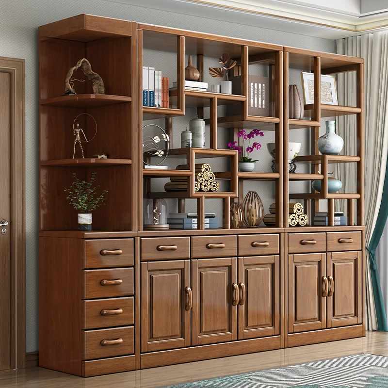 新中式实木间厅柜隔断客厅进门餐厅双面玄关柜鞋柜现代简约储物柜