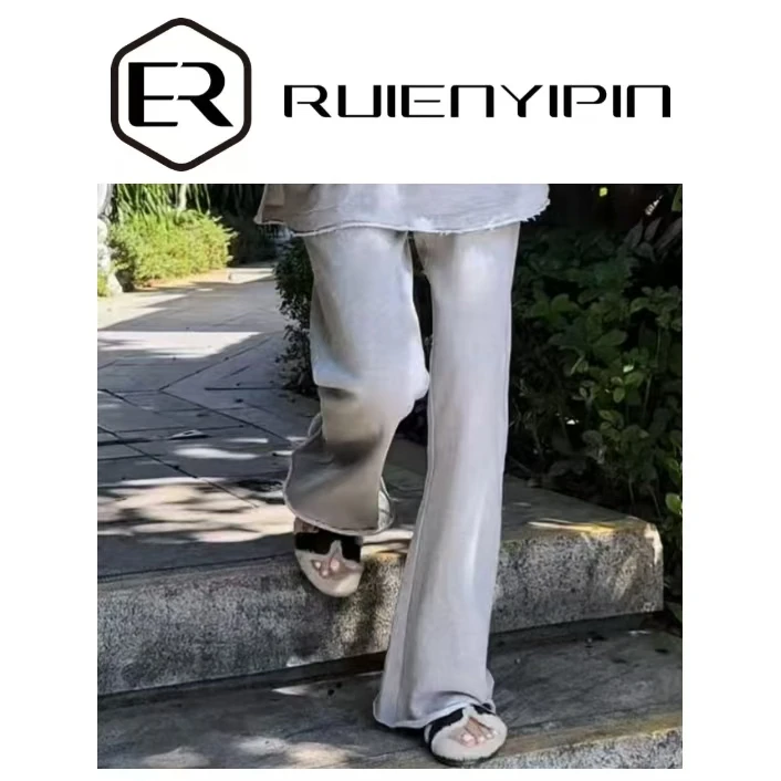 6598#微喇休闲卫裤