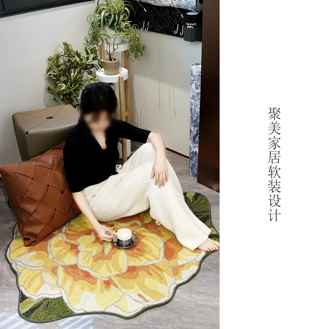 复古纯手工枪刺地毯针织卧室加厚休闲毯休闲毯午睡毯单人绒毛毯