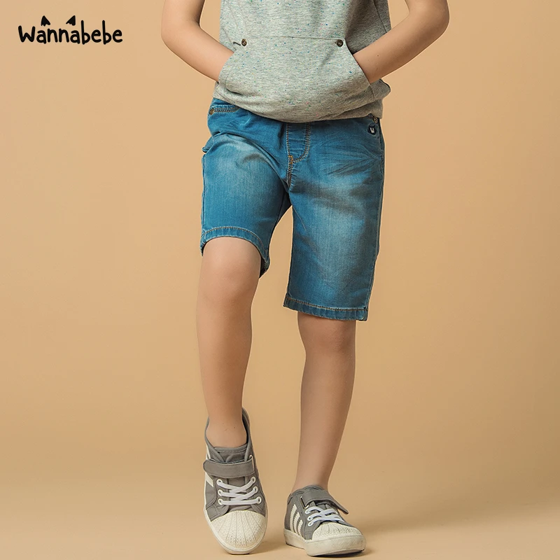 Wannabebe夏季新款蓝色休闲牛仔五分短裤W17SSF3065