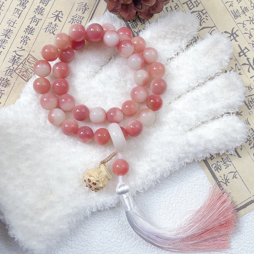 直播专享--微醺野莓双圈手持女生文玩绕指柔菩提根手串念珠佛珠