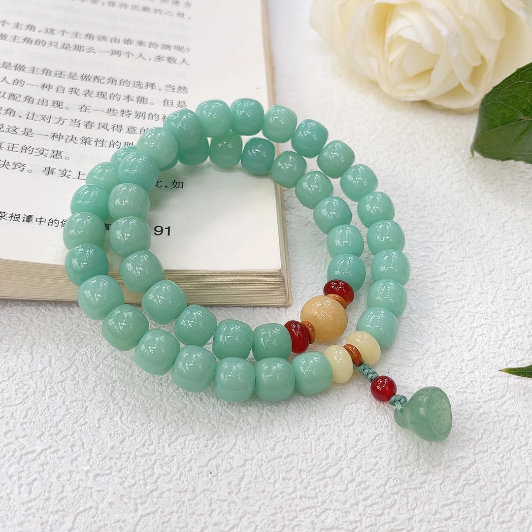 直播专享 海盐薄荷菩提双圈莲蓬女生文玩菩提根手串饰品念珠