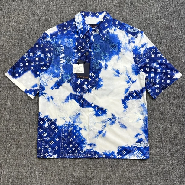Louis Vuitton/路易威登 腰果花logo短袖衬衣/全新/L码/WL0096