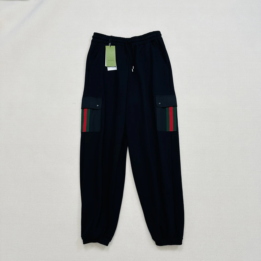全新未使用 GUCCI/古驰 SS23红绿刺绣logo工装卫裤/M码/WL0203