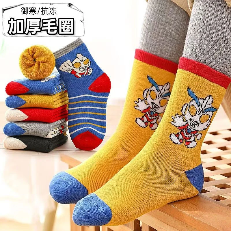 冬天儿童加厚保暖毛圈袜蓄热袜加绒婴儿