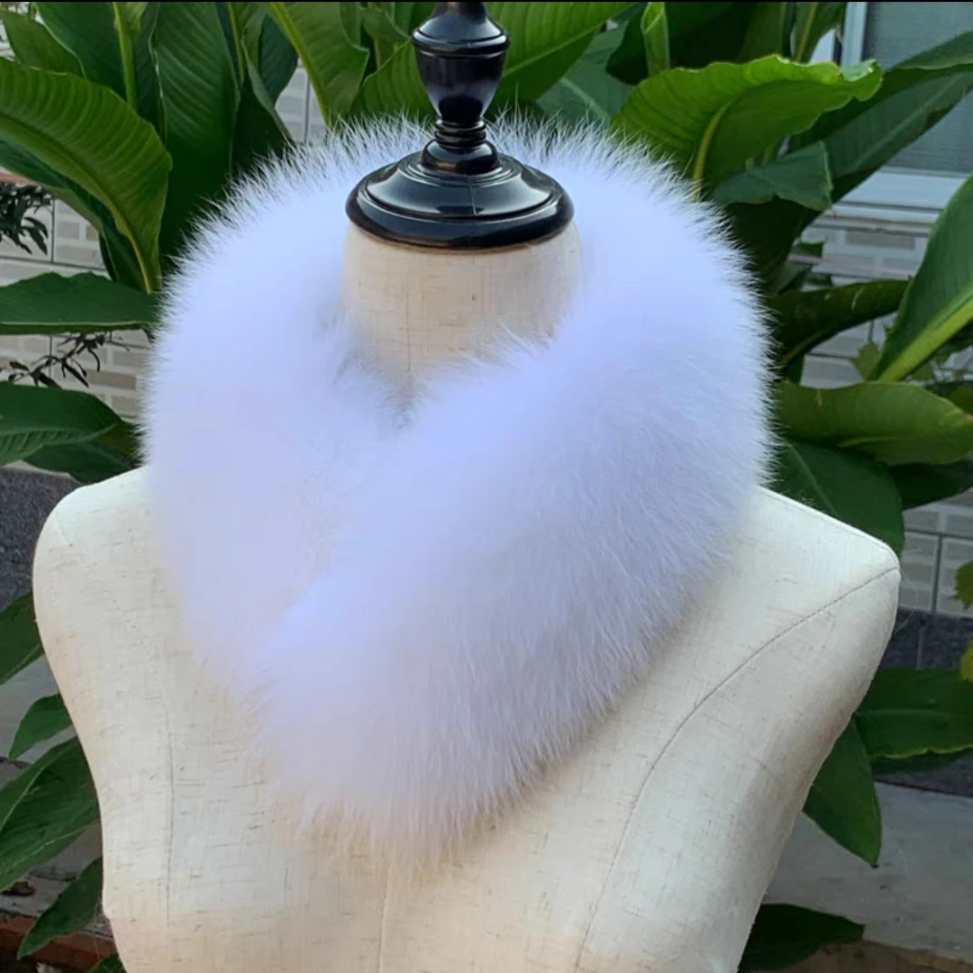 新款真毛狐狸毛吸扣围巾女秋冬保暖脖套