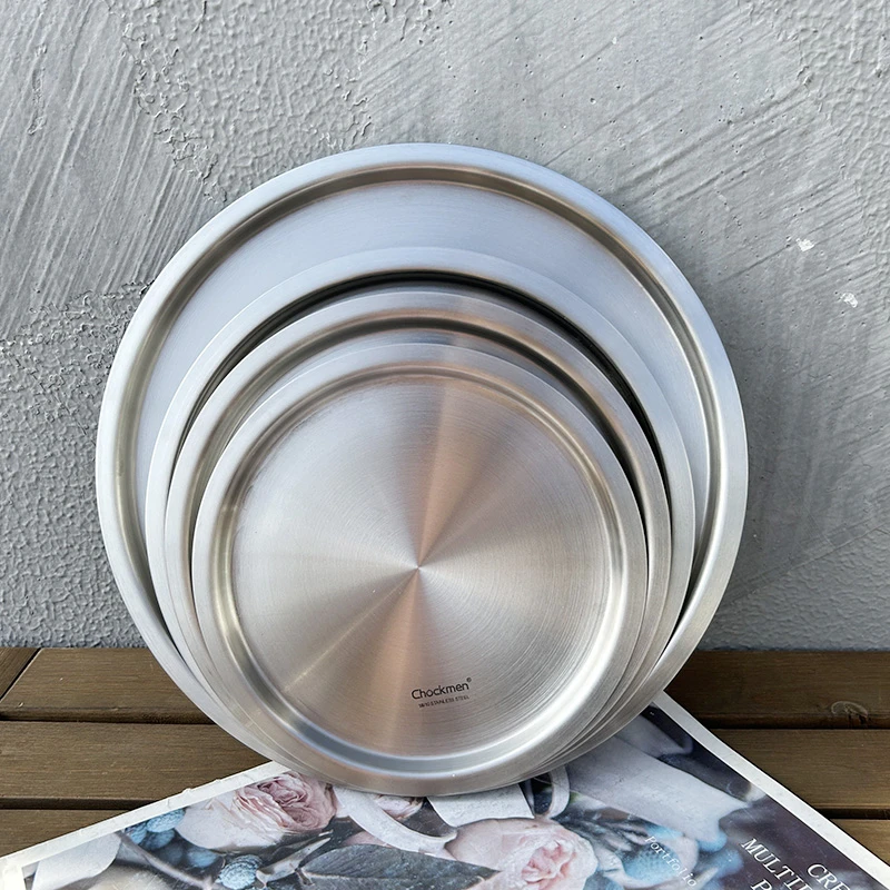 18/10不锈钢加厚钢盖保鲜盖碗盖盆盖盘盖保鲜盖平盖圆形通用盖子