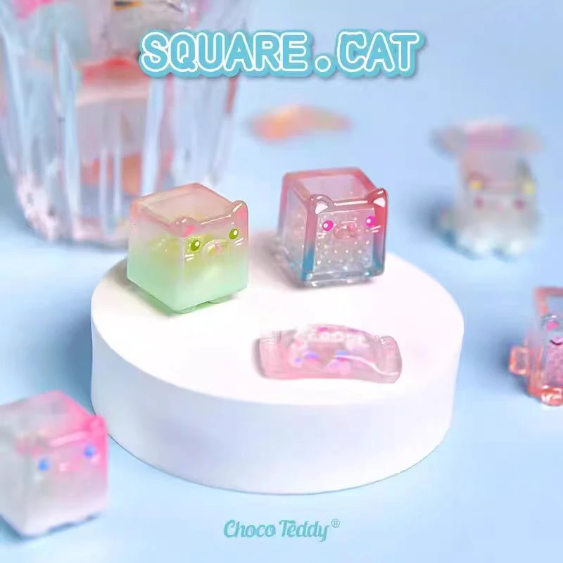 【萌粒转转盘】方块叠叠猫冰爽系列潮流玩具盲盒盲袋手办