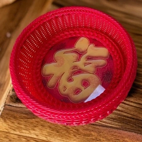 手工编制果篮家用收纳篮美观大气收纳筐创意圆形