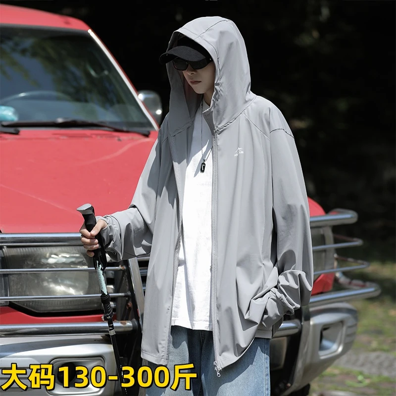 特大码300斤情侣款防晒夏季户外加肥加大宽松日系帽防紫外线外套