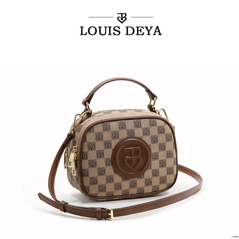 LOUISDEYA2024秋新款手提小包双层拉链时尚单肩斜跨女包