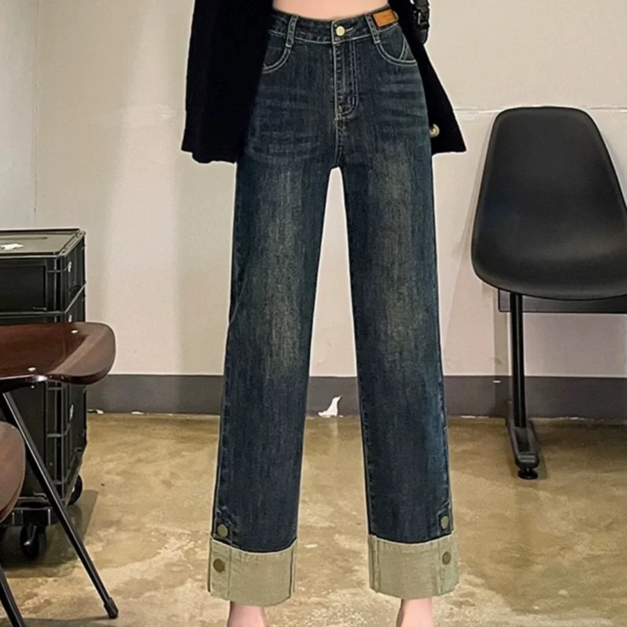 B秋季阔腿裤牛仔裤维拉裤