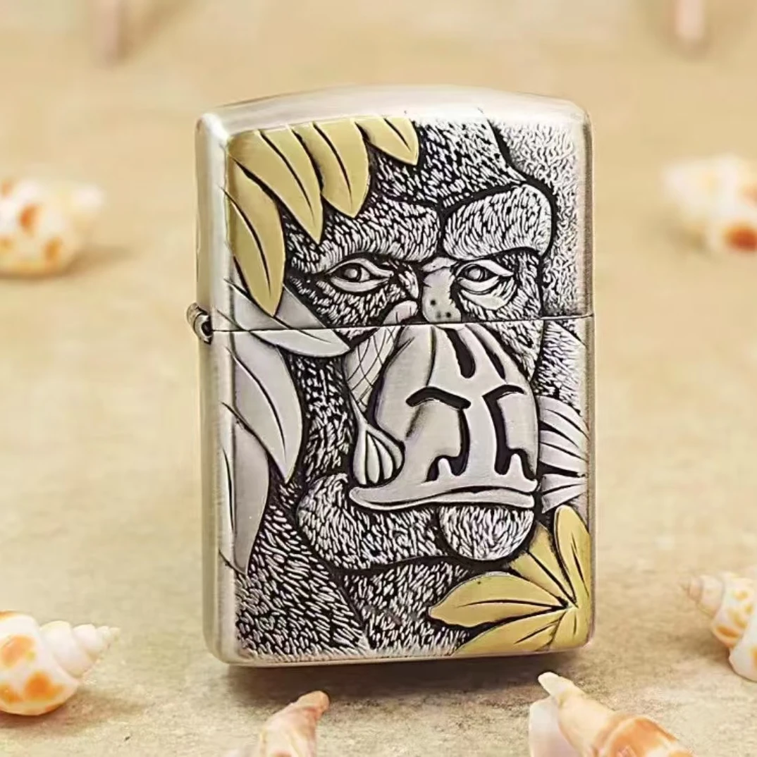 ZIPPO/之宝【金刚大猩猩】金刚 立体雕刻 熏银盔甲防风火机DYX1H1