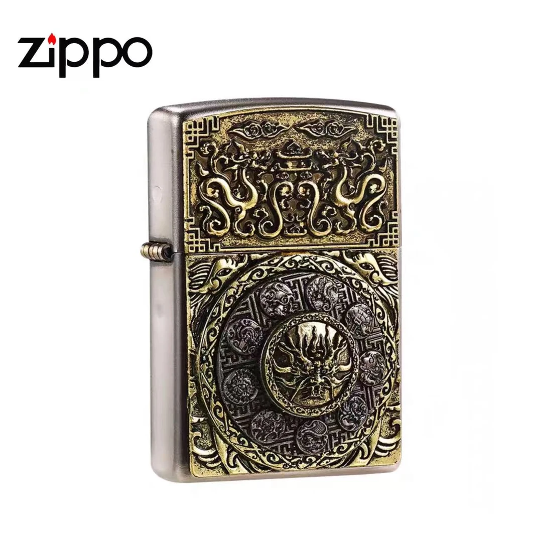 ZIPPO/之宝【龙生九子】旋转立体贴章 解压把玩 送礼打火机DY9902TZ