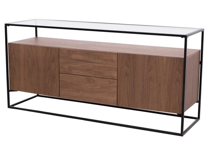 餐边柜 1.54 米长 钢架 黑胡桃色