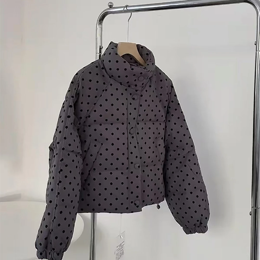 清1315灰波点羽绒服no.退no.换