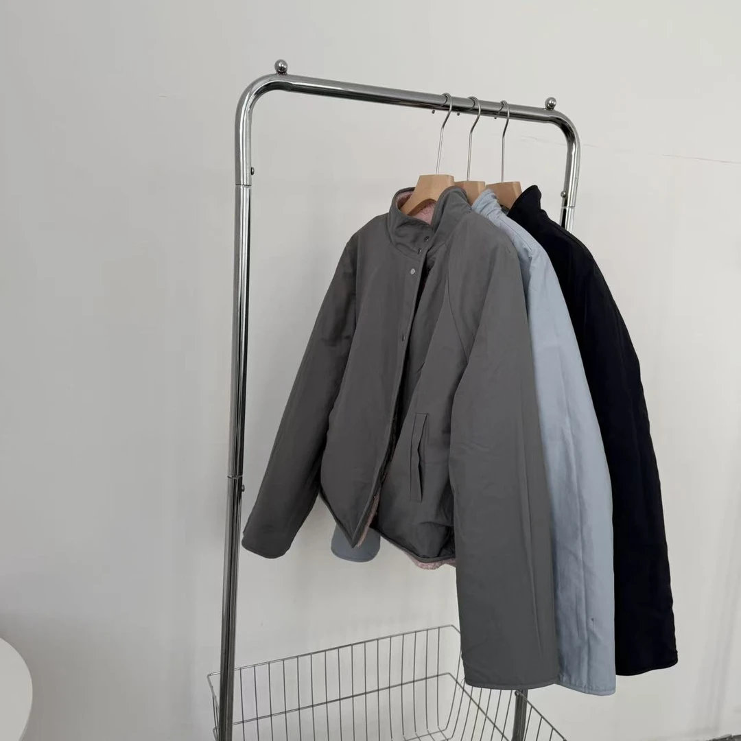 清 6551双面按扣棉服外套no.退no.换