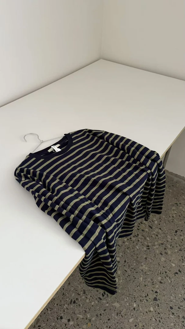 清藏蓝条纹上衣no.退no.换