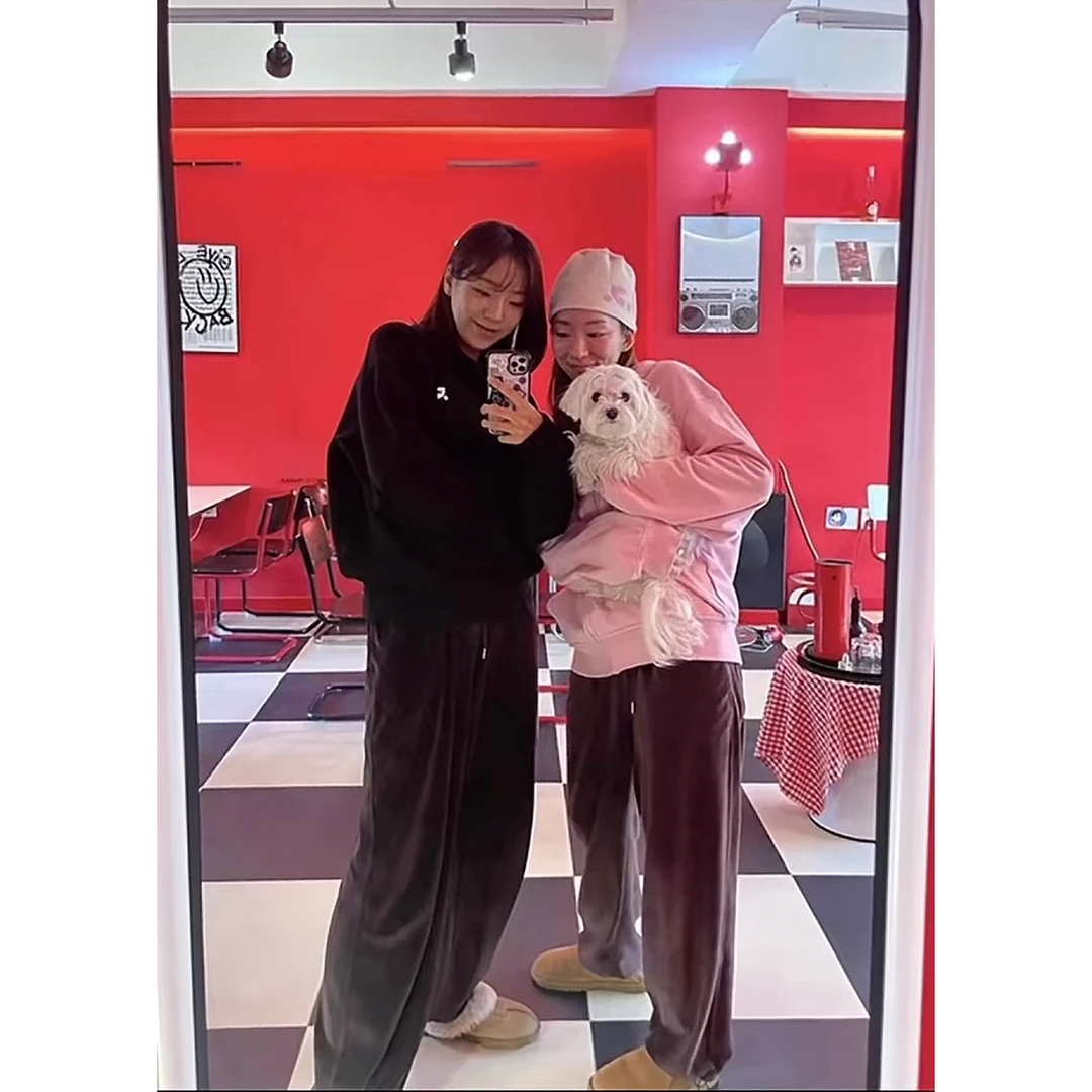 清F96灰丝绒裤子