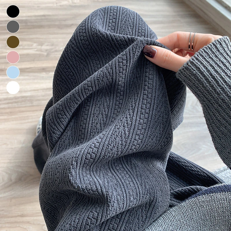 秋冬季灰色窄版加绒加厚宽松阔腿裤子女直筒垂感百搭小个子休闲裤