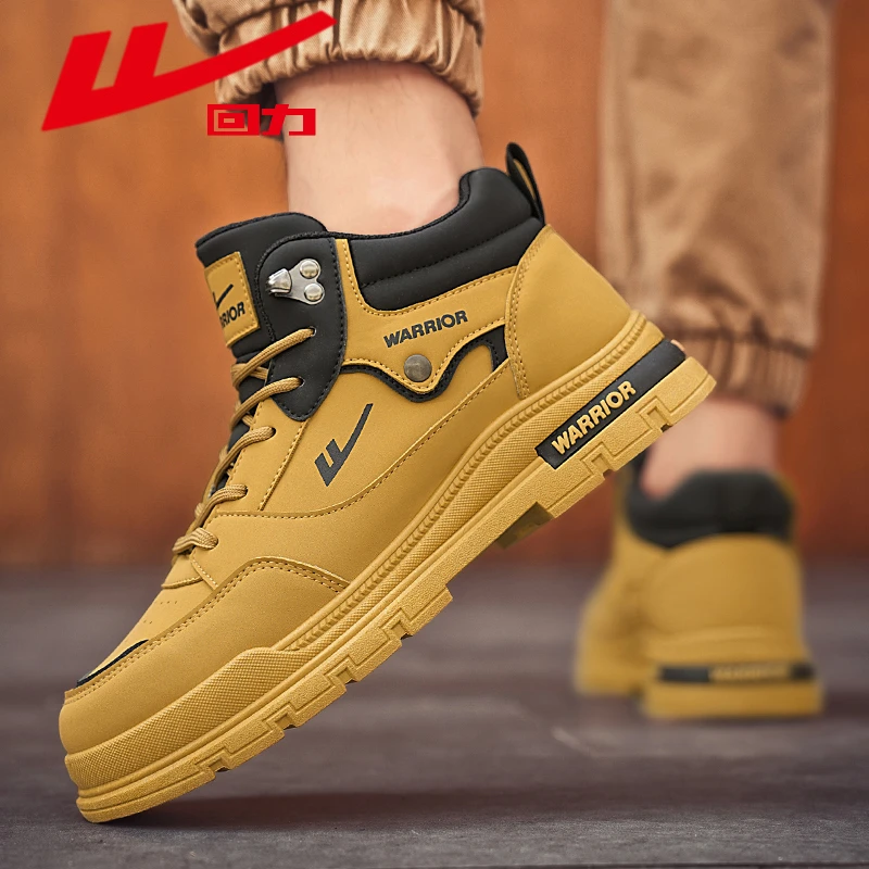 回力马丁靴男款2025冬季新款英伦风户外登山鞋工装厚底高帮大黄靴