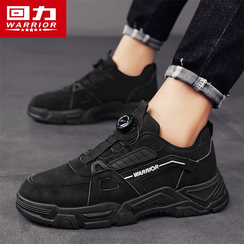回力男鞋秋季新款百搭潮流百搭劳保鞋上班工装休闲运动纽扣马丁靴