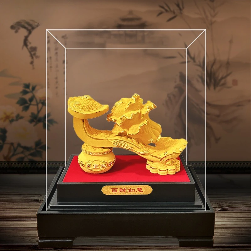 绒沙金百财如意摆件家居客厅书房装饰品店铺开业公司办公庆典摆设