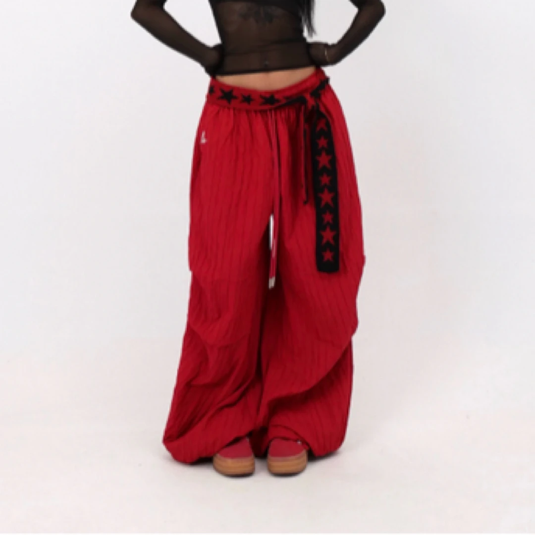 BLINGGIRLS自制宽松大版型街舞爵士秋冬百搭速干伞兵裤直筒休闲裤