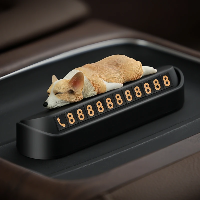 悠哉睡基汽车临时停车电话号码牌车内摆件车载好物车用创意挪车牌