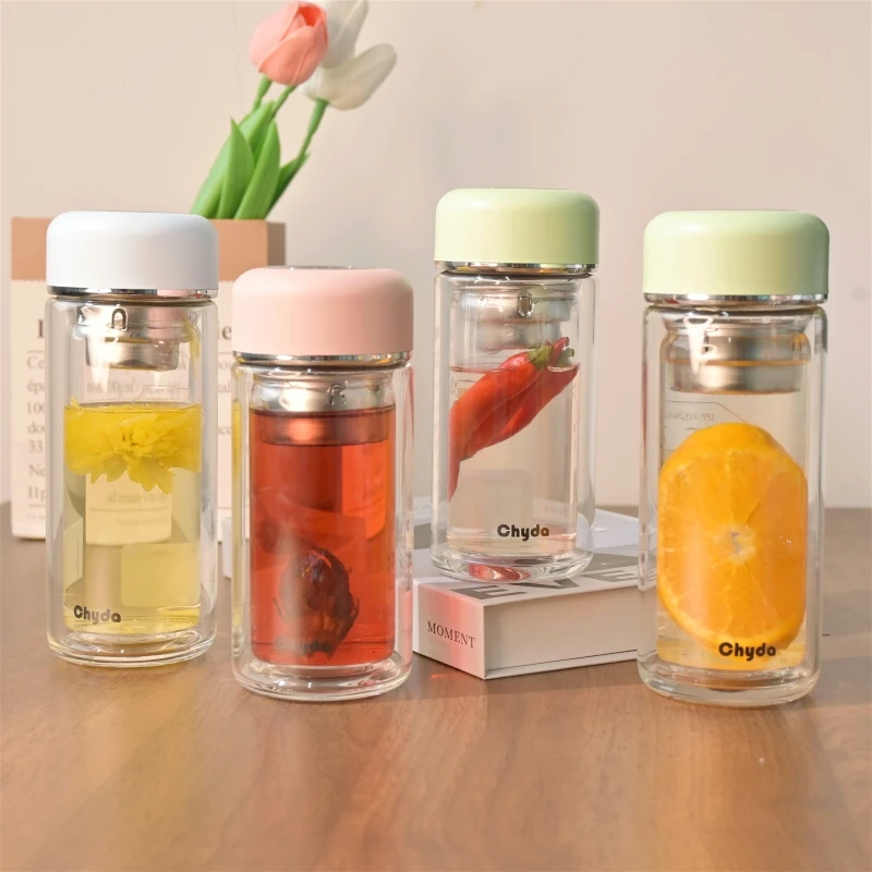 迷你双层隔热防烫高硼硅玻璃杯便携小巧男女士可爱简约茶水杯