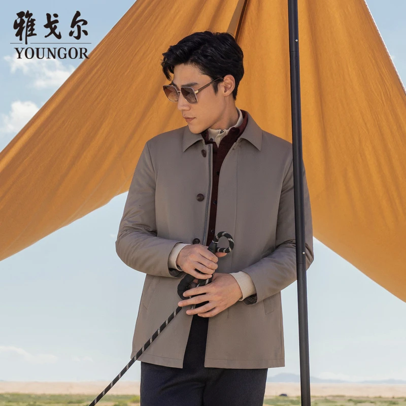 【可拆卸鹅绒内胆风衣】雅戈尔男士新款秋冬户外保暖夹克外套429978