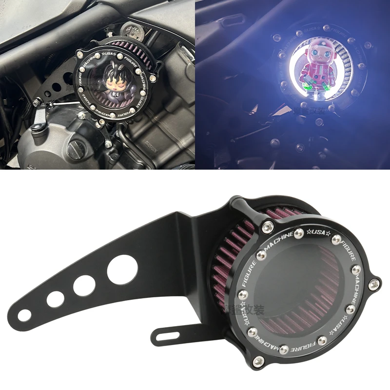 CM300透明空滤装饰盖本田cm300改装件发动机遮挡罩可加灯发光空滤