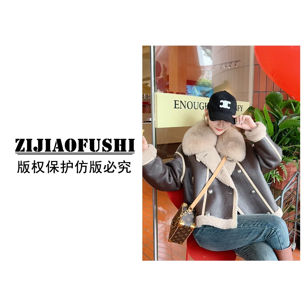 时尚设计师皮毛一体冬装外套YNK-ZF31402 1