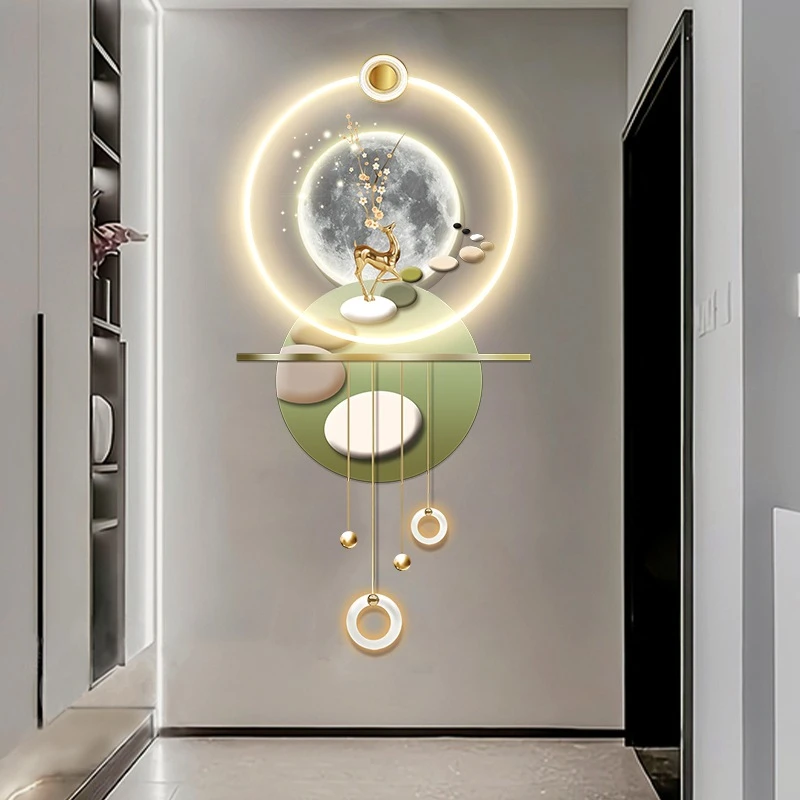 《幸福有鹿》入户玄关装饰画亚克力灯画客厅背景墙挂画时尚装饰灯画