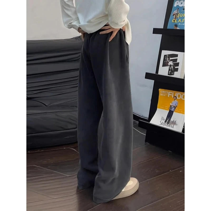 美式水洗弯刀卫裤男款春秋潮牌重磅裤子直筒垂感cleanfit休闲长裤