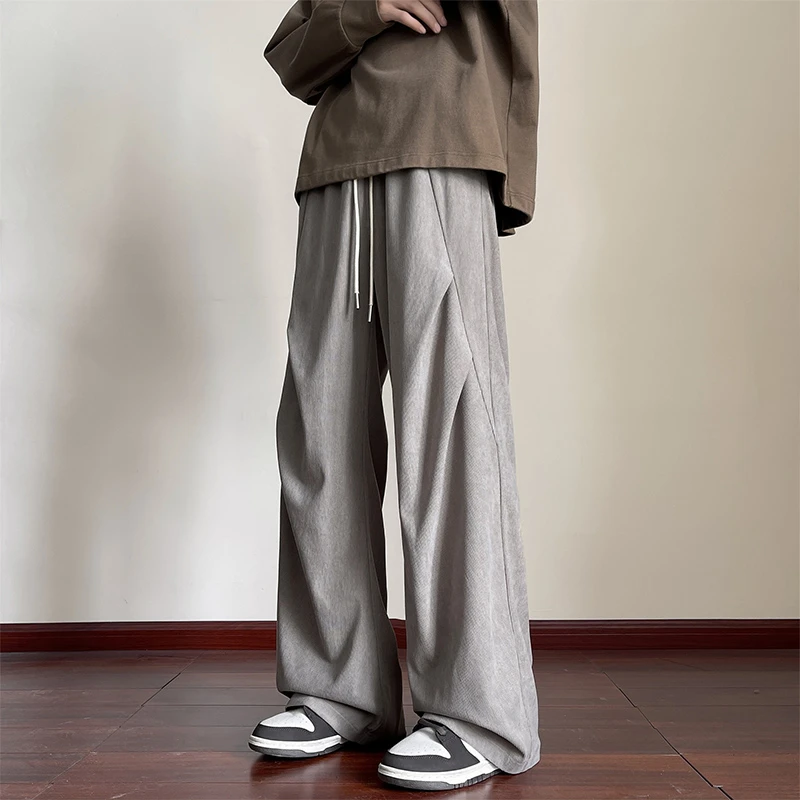 美式大码灯芯绒裤子男春秋季2025新款潮流百搭垂感宽松男士休闲裤