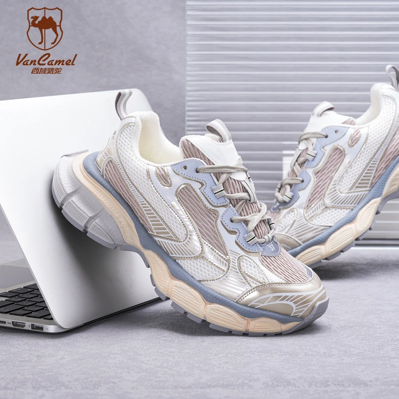 VANCAMEL/西域骆驼户外情侣款运动网面休闲鞋跑步鞋XY0001LT<sss>