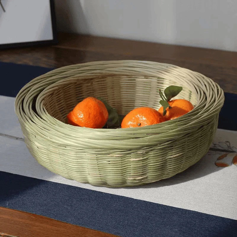 竹编青丝篮馒头筐三件套22/25/27厘米