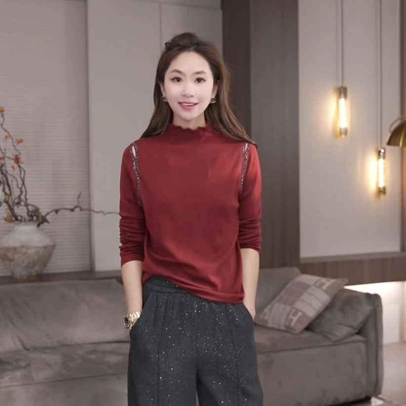 玖黛衣【心动美学】冬款简约加厚百搭休闲风显瘦上衣 XSJ35187