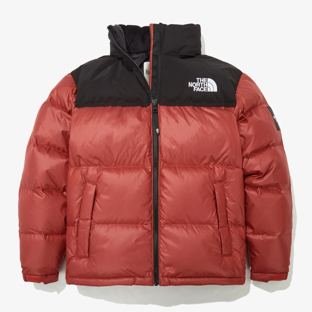 THE NORTH FACE/北面刺绣拉链立领羽绒服 男女同款红色 NJ1DN50O