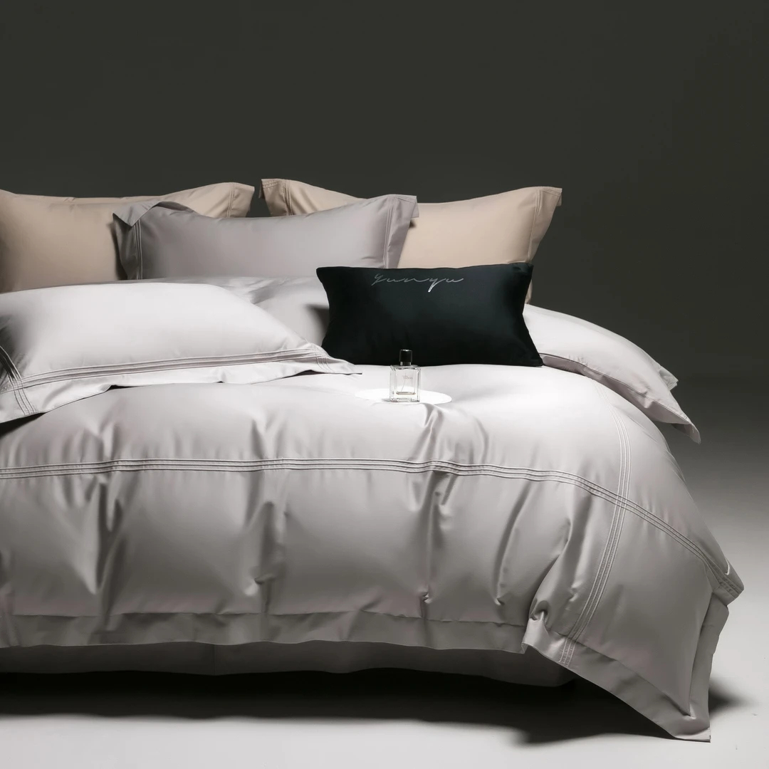 D老板娘专属-【威尔士】简约纯色嵌绳全棉四件套