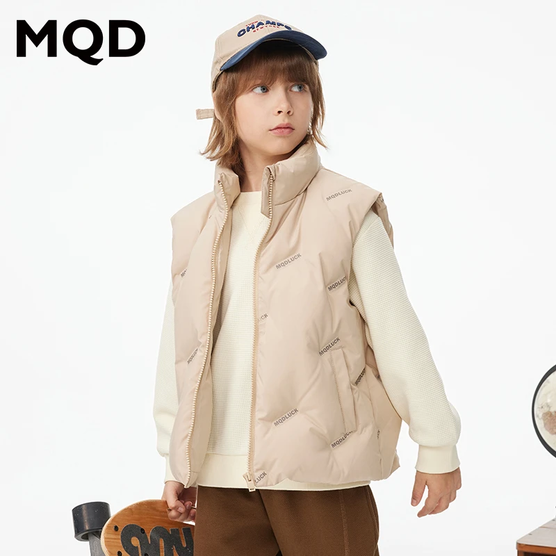 MQD童装儿童冬季新款时尚立领羽绒马甲宝宝百搭保暖上衣9634W1304