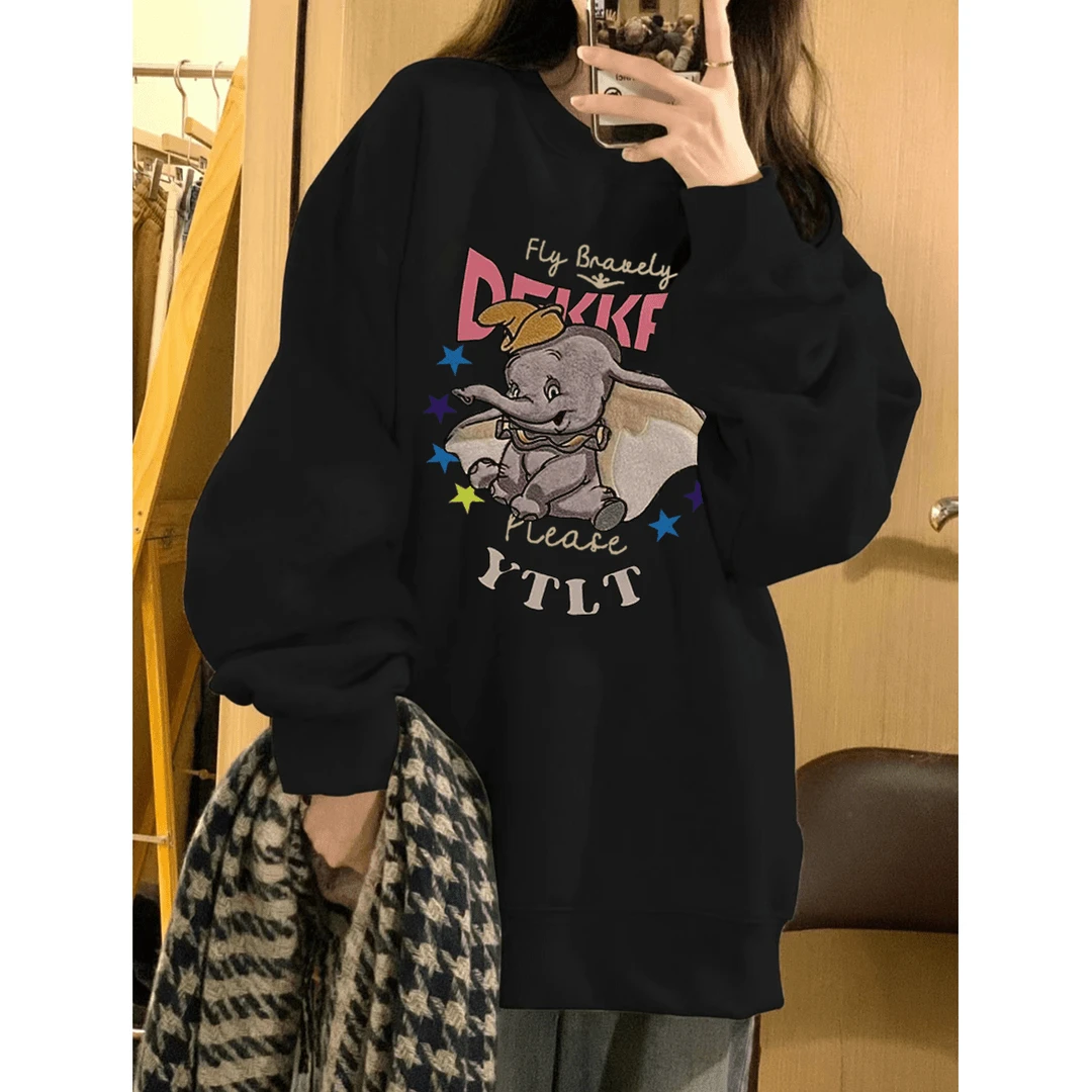 美式百搭休闲上衣2024春秋冬长袖设计感ins潮牌圆领连帽卫衣