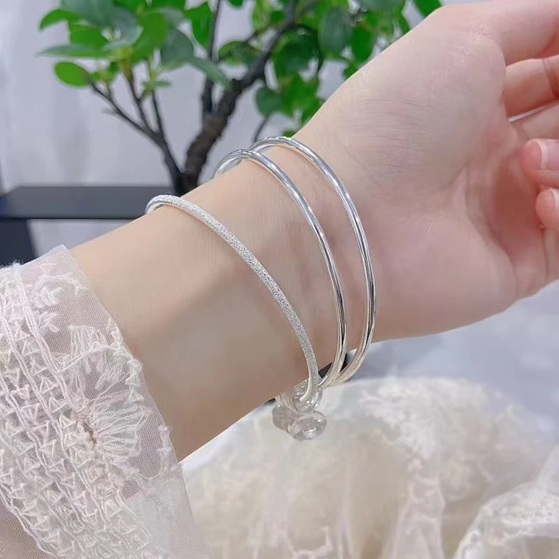 足银手镯 三生三世珠珠铃铛款精美实心浪漫灵动时尚轻奢细圈